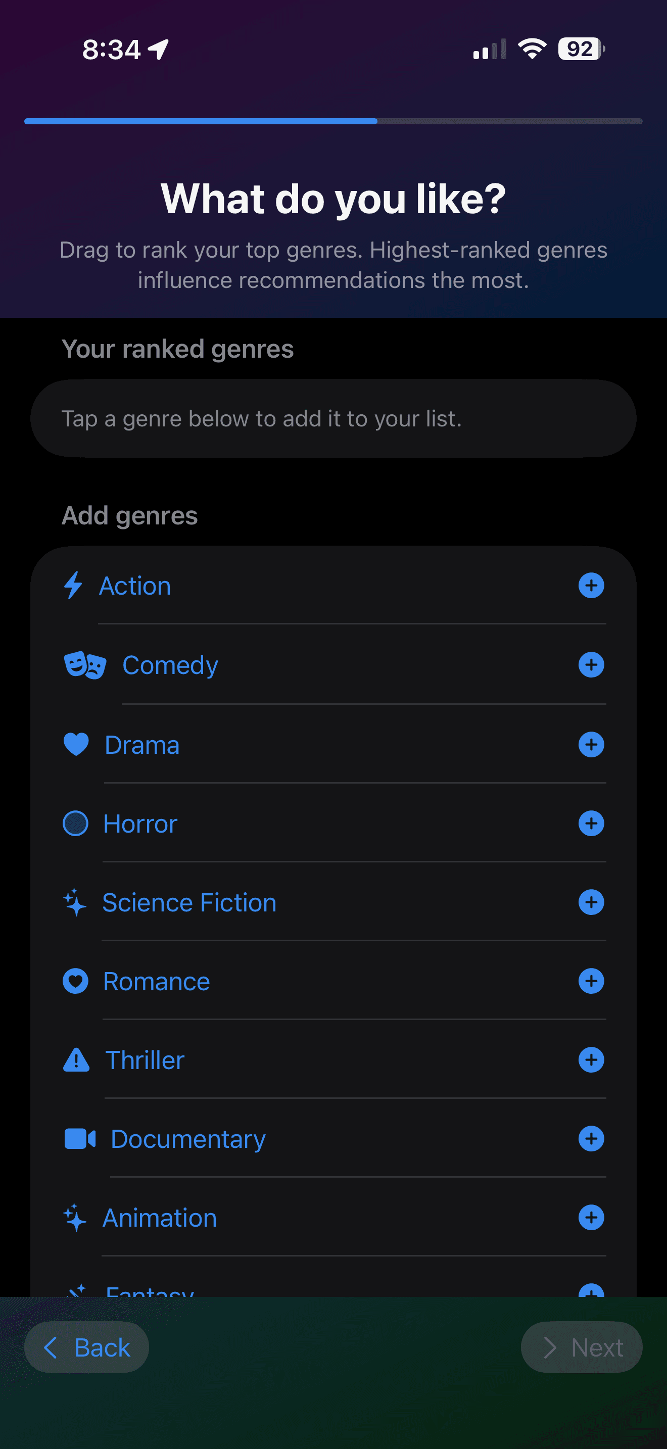 Moodie Genre Selection